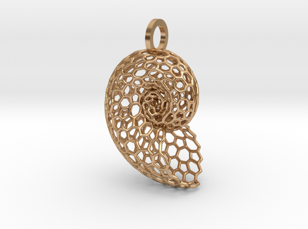 Voronoi Shell Pendant in Polished Bronze