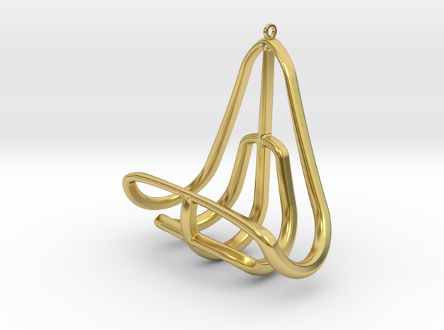 Geometric Necklace-41 in Polished Brass