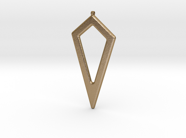 Geometric Necklace-44 in Polished Gold Steel