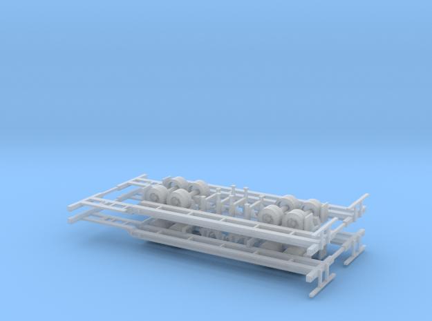 N 40' Container Chassis 4 Pack v1 in Smooth Fine Detail Plastic