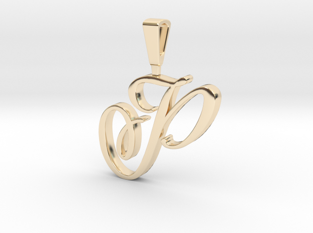 INITIAL PENDANT P in 14k Gold Plated Brass