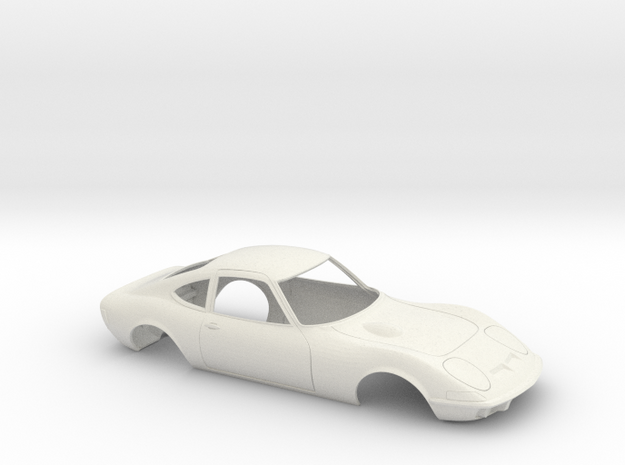 1/16 1968-73 Opel GT Shell in White Natural Versatile Plastic
