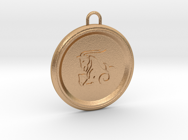 capricorn-pendant in Natural Bronze