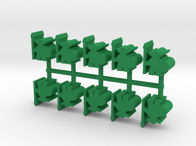 Goblin Guard, 12mm Small, 10-set in Green Processed Versatile Plastic
