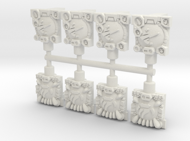 Velocitron/AnimatronPredatron Fistplates (4 each), in White Natural Versatile Plastic