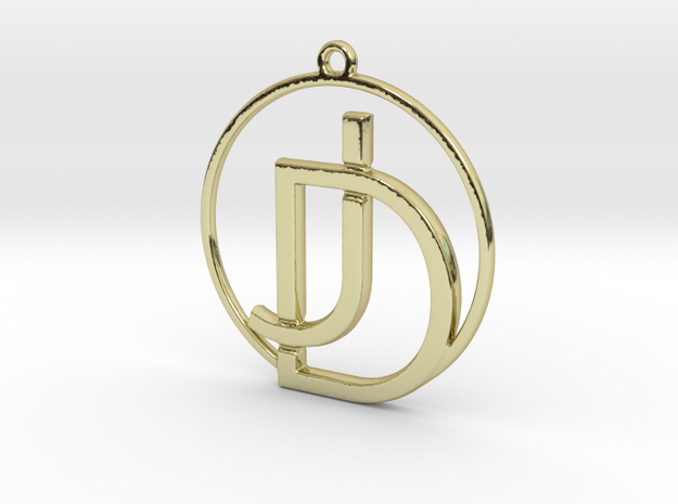 J&D Monogram in 18k Gold Plated Brass