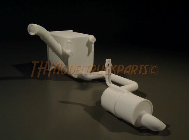 THM 00.5204 Exhaust pipe left Euro V Tamiya Volvo in White Processed Versatile Plastic