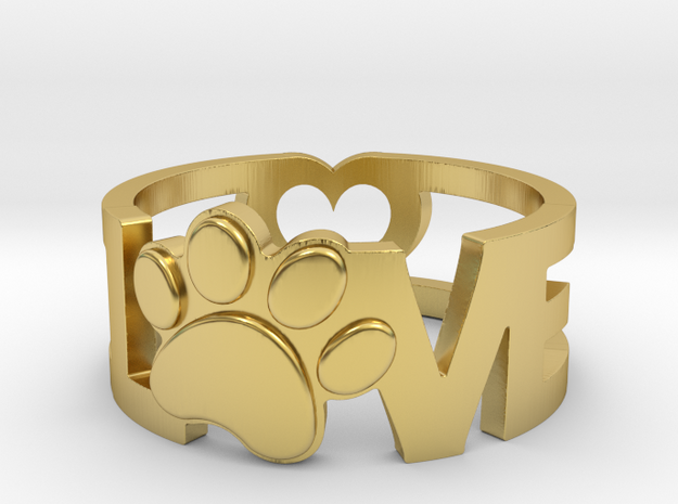 Unconditional Love Ring in Polished Brass: 5 / 49