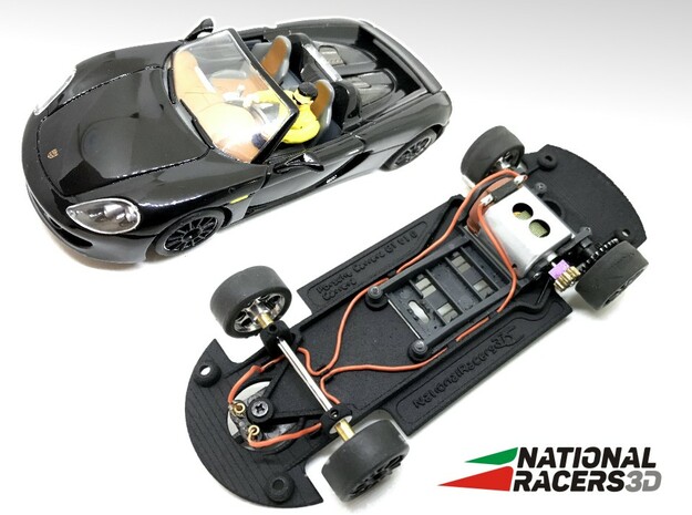 3D Chassis - Carrera Porsche Carrera GT (Combo)  in Black Natural Versatile Plastic