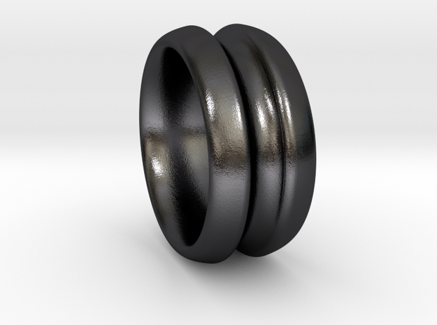 Yo' Ring in Polished and Bronzed Black Steel