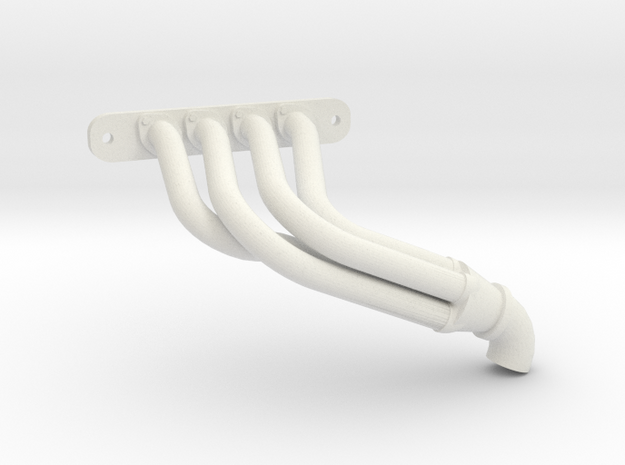 SMT10 Monster Truck Exhaust Headers / Pipes -Right in White Natural Versatile Plastic