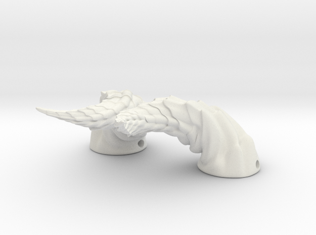 Dragon Horns: Swept Back for BJD and Humans in White Natural Versatile Plastic