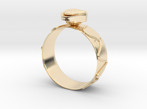 GoldRing Heart version2 in 14K Yellow Gold