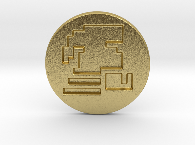 Runescape Ironman Pin in Natural Brass