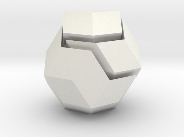 rhombic triacontrahedron, icosahedron, dodecahedro in White Natural Versatile Plastic