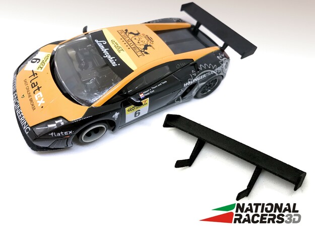 2x 3D Rear Wing - NINCO Lamborghini Gallardo in Black Natural Versatile Plastic