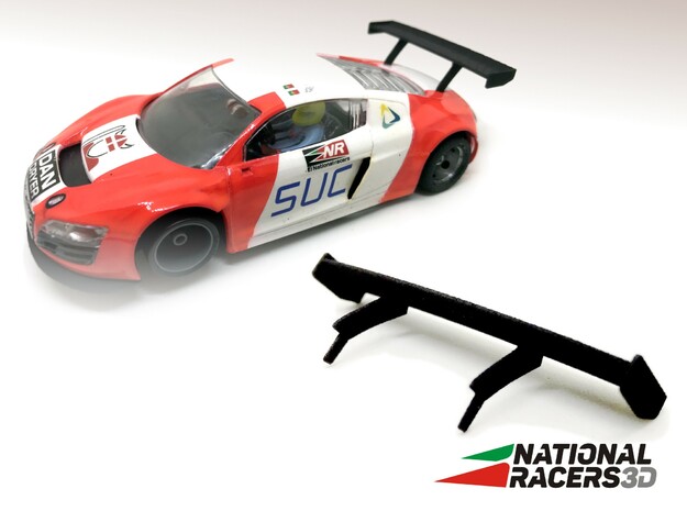 2x 3D Rear wing - NINCO AUDI R8 LMS in Black Natural Versatile Plastic