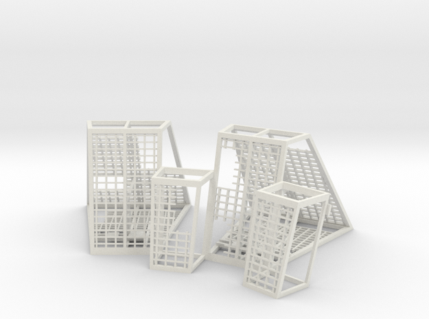 DIORAMA 1/350 DSTAR ENDOR STAND CAGES in White Natural Versatile Plastic