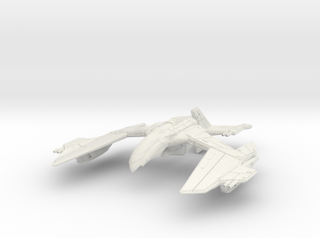 Romulan GunHawk Class  B WarCruiser 5.9" in White Natural Versatile Plastic