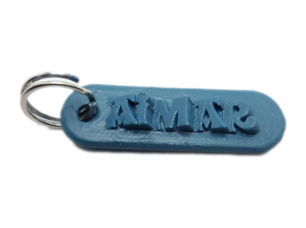 AIMAR Personalized keychain embossed letters in White Natural Versatile Plastic
