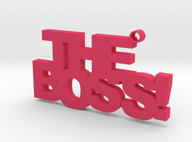 The Boss Keychain in Pink Processed Versatile Plastic