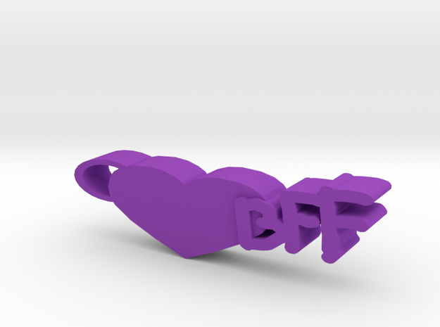 BFF Keychain in Purple Processed Versatile Plastic