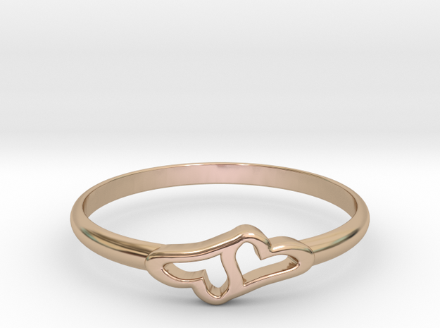 Merging Hearts in 14k Rose Gold Plated Brass: 6 / 51.5