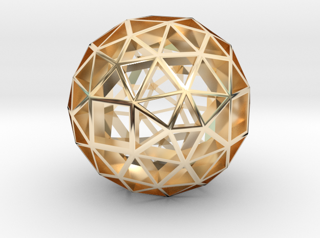 13mm f134 skeletal polyhedron lawal solids gmtrx  in 14k Gold Plated Brass