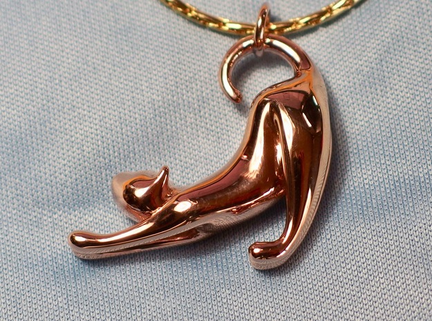 cat_002 in 14k Rose Gold Plated Brass