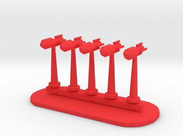 Rockets Sprue - Variant 3 in Red Processed Versatile Plastic