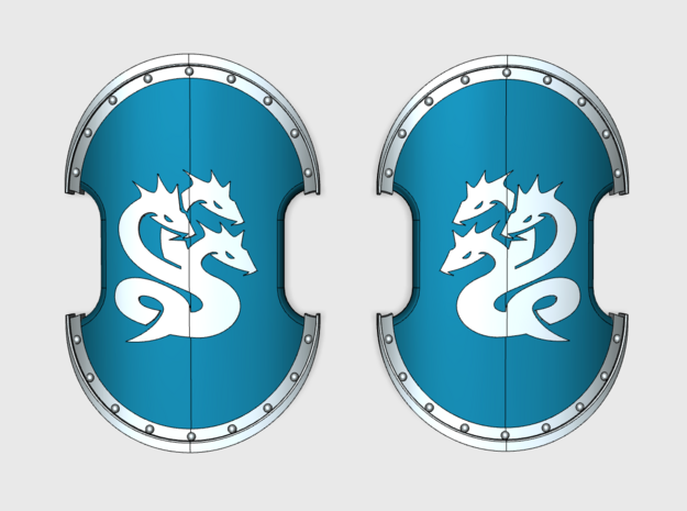 Hydra Legion - Trojan Power Shields (L&R) in Tan Fine Detail Plastic: Small