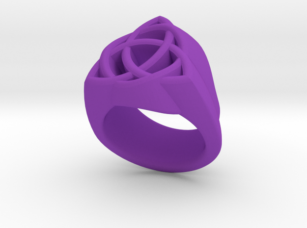 Triquetra Ring in Purple Processed Versatile Plastic