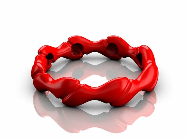 Wave bracelet 80 in Red Processed Versatile Plastic