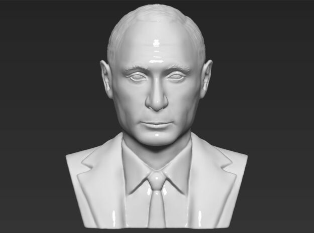 Vladimir Putin bust in White Natural Versatile Plastic