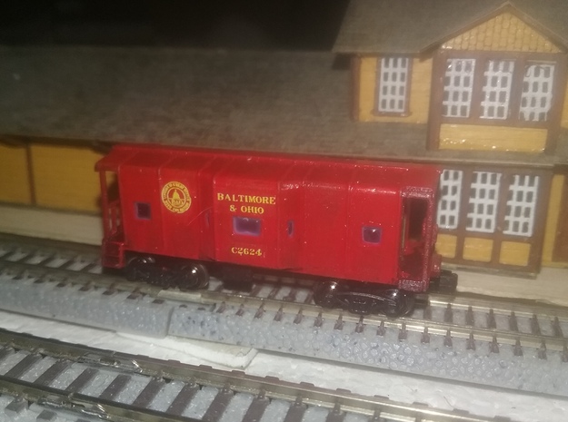 Z Scale  B&O Wagon top caboose in Smoothest Fine Detail Plastic