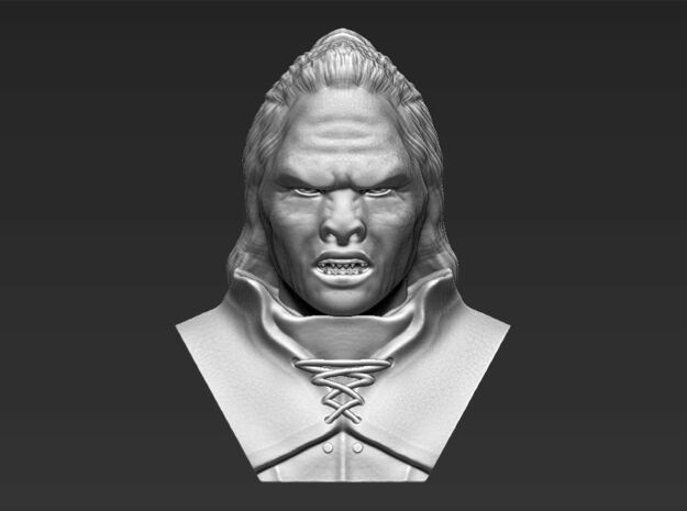 Lurtz Uruk-Hai from the Lord of the Rings bust in White Natural Versatile Plastic