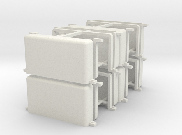 Eight IDF M50/51 Jerry Can Brackets  in White Natural Versatile Plastic