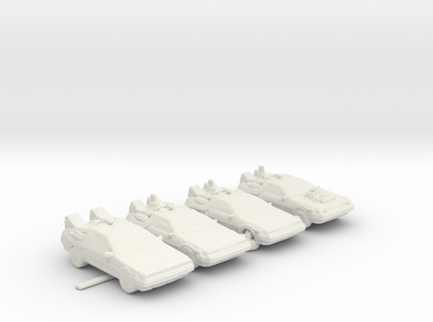 BTTF Deloreans 160 scale White in White Natural Versatile Plastic