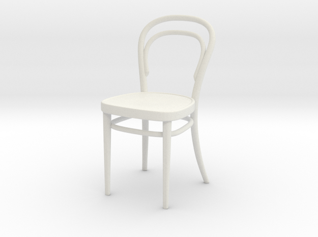 1/18 No. 18 Thonet Chair - Perfect for Lundby, Dje in White Natural Versatile Plastic