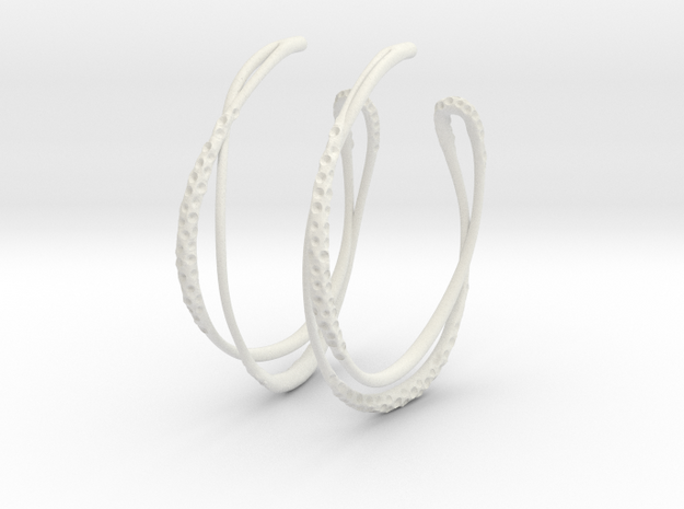 Cosplay Looped Hoop Earrings (no post) in White Natural Versatile Plastic