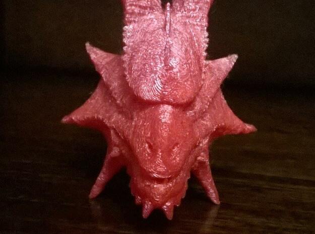 Dragon Head in Red Processed Versatile Plastic: Medium