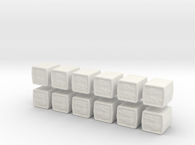 1:144 scale HESCO Barrier set of 12 in White Natural Versatile Plastic