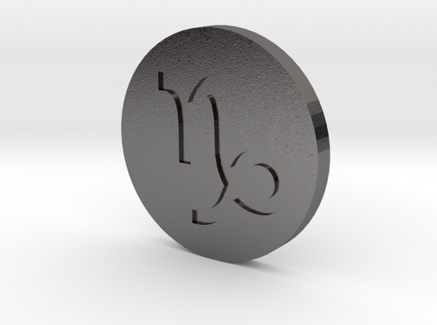 Capricorn Coin in Polished Nickel Steel
