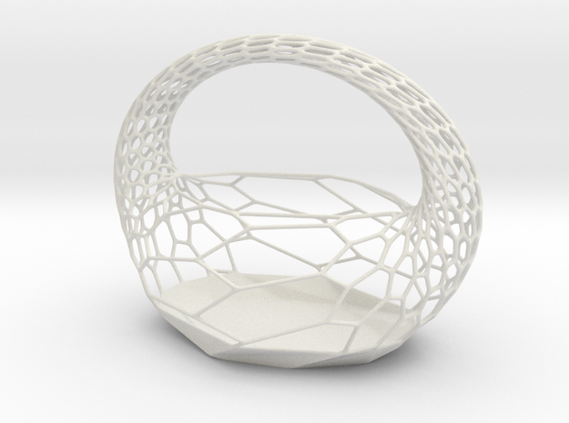 Tissue Basket in White Natural Versatile Plastic
