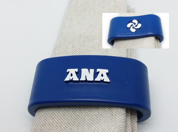 ANA 3D Napkin Ring with lauburu in White Natural Versatile Plastic