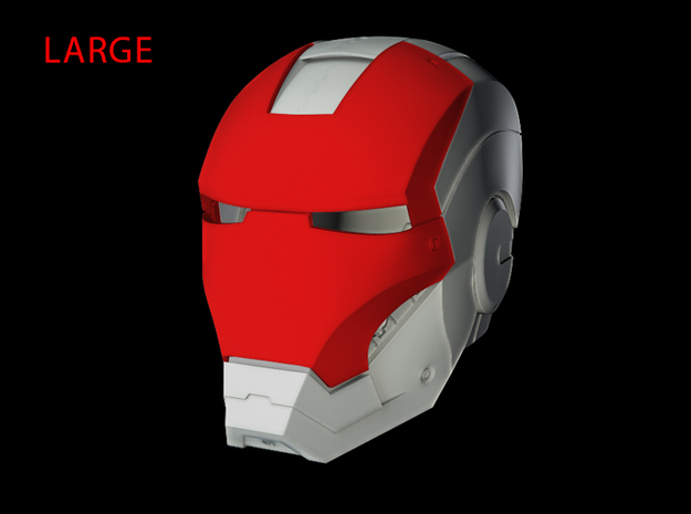 Iron Man Helmet - Face Shield (Large) 3 of 4 in White Natural Versatile Plastic