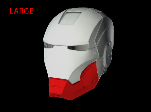 Iron Man Helmet - Jaw (Large) 4 of 4 in White Natural Versatile Plastic