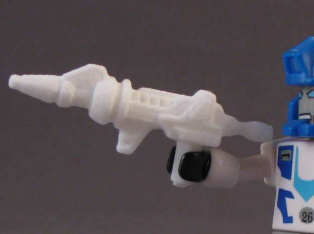 Space Spy Gun (3mm Handle) in White Natural Versatile Plastic