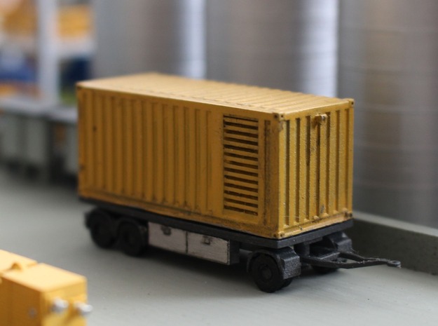 N 20ft Container Trailer 2 in Tan Fine Detail Plastic