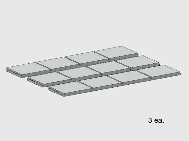 Sidewalk - 4 Segments (3 ea.) in White Natural Versatile Plastic: 1:87 - HO
